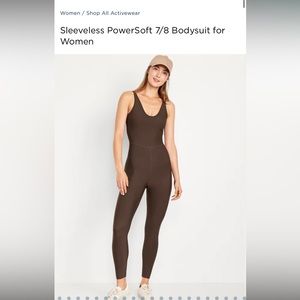 Sleeveless powersoft 7/8 bodysuit